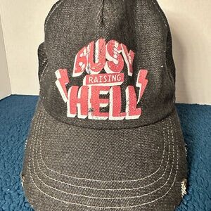 Idyllwind Black Denim Cap with Red Design